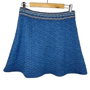 NEW Dina Be Blue Stretch A Line Stretch Skirt Gemstone Rhinestone Mini Preppy